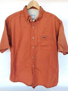Carhartt Orange Cotton Short Sleeve Button Front Shirt 2XL